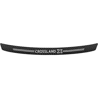 Afbeelding van Koolstofvezel Auto Achterbumper Protector Strip voor Opel Crossland X, Anti kras Kofferbak Sill Plate Cover Sticker Accessoires