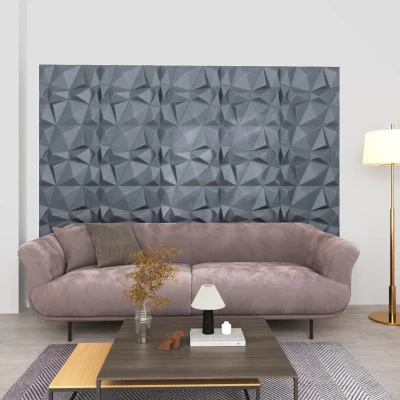 Afbeelding van vidaXL 24 st Wandpanelen 3D diamant 6 m² 50x50 cm grijs