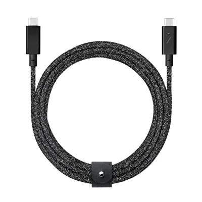 Afbeelding van Native Union Type C Belt kabel Pro 240W USB naar 2,4 m ultrasterke oplaadkabel met leren riem Compatibel iPhone 15, 15 Max, MacBook 14&quot;/16&quot; M2, Air 15&quot; iPad (Cosmos)