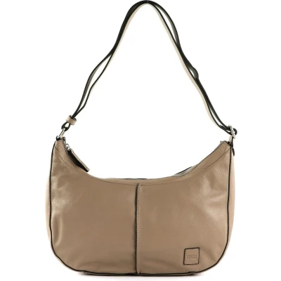 Afbeelding van FREDsBRUDER Leren Schoudertas FB Midi Shoulderbag Soft Taupe Lichtbruin
