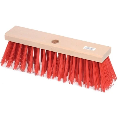 Afbeelding van Basic Luva Houten Straatbezem Kunstvezel + Anker 29 Cm Rood