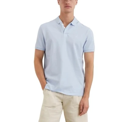 Afbeelding van Marc O&#039;Polo Short Sleeve Button Placket Slits AT HEM Poloshirt, Heren, Maat: XXL, Starlight