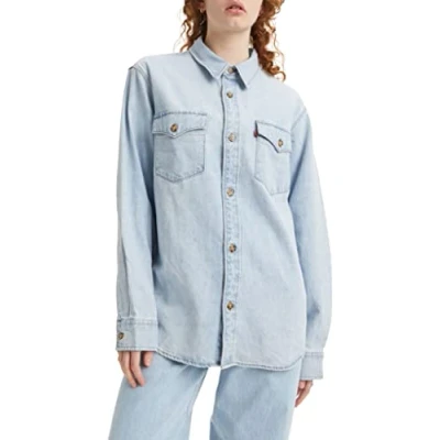 Afbeelding van Levi&#039;s Relaxed FIT Western Overhemd, Heren, Maat: XS, Light blue denim