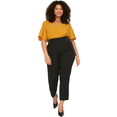 Afbeelding van Trendyol Zwarte Geweven Elastische Taillestofbroek Tbbss22Ar0020