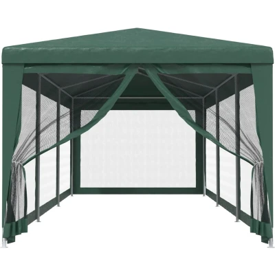 Afbeelding van VidaXL Partytent met 8 mesh zijwanden 3x9 m HDPE groen