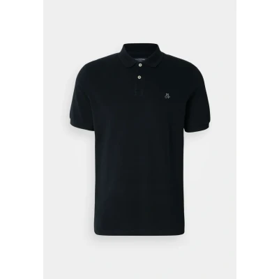 Afbeelding van Marc O&#039;Polo Short Sleeve Button Placket Slits Embroide Poloshirt, Heren, Maat: 3XL, Black