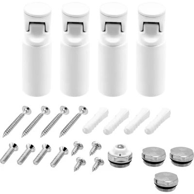 Afbeelding van Sanigoods handdoekradiator ophangbeugels wit set van 4