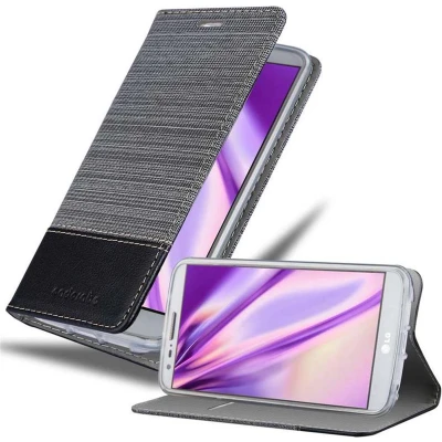 Afbeelding van Cadorabo Hoesje geschikt voor LG G2 MINI in GRIJS ZWART Beschermhoes met magnetische sluiting, standfunctie en kaartvakje Book Case Cover Etui