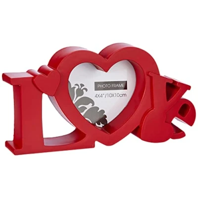 Afbeelding van Kunststof fotolijst Love rood geschikt voor een foto van 10 x cm Fotolijsten