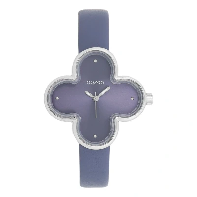 Afbeelding van OOZOO Timepieces Zilverkleurige horloge met leren band C11522