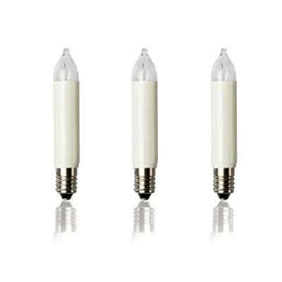 Afbeelding van Hellum Reservelampjes voor lichtboog, 3 stuks 12 V, W, kleine schachtkaarsen kaarsvacht, reservekaarsen, lichtketting, binnen en buiten, met 20 branderpunten, ø10 mm, E10 / V 22