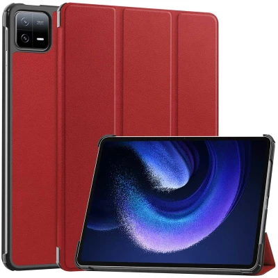 Afbeelding van Xiaomi Pad 6 Pro Hoes: iMoshion Trifold Bookcase Rood Kunstleder Tablet Hoezen