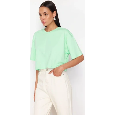 Afbeelding van Trendyol TWOSS23TS00038 Volwassenen Vrouwen T shirt munt M