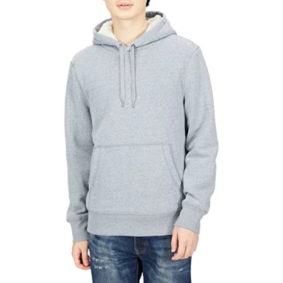 Afbeelding van Amazon Essentials Sherpa gevoerde Pullover Hoodie Sweatshirt Lichtgrijs Heide, XL