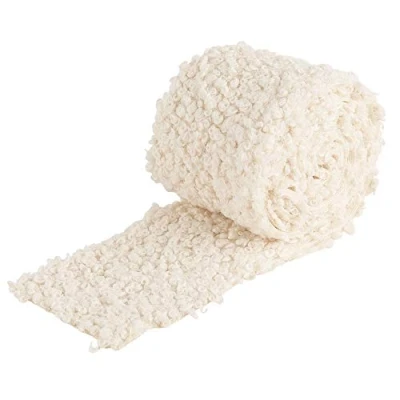 Afbeelding van Ideen mit Herz Kunstbontband Teddy Bontstof 8 cm breed 2 m lang crème wit ideaal voor knutselen, naaien, decoreren tafelloper
