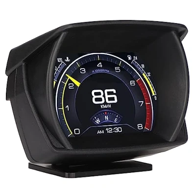 Afbeelding van Auto HUD Head Up Display, Multifunctionele OBD2 Smart Meter, OBD + GPS Gauge Digitale Snelheidsmeter voor met II Interface