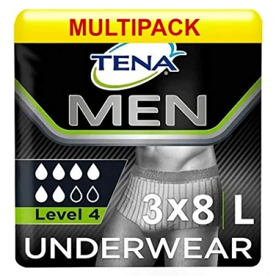 Afbeelding van TENA Men Premium Fit ondergoed, niveau 4, maat L, 3 pack (3 x 8 stuks)