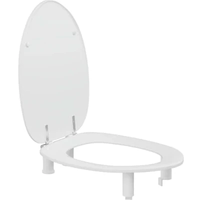Afbeelding van Pressalit Dania closetzitting met deksel/spatscherm wit 10 cm