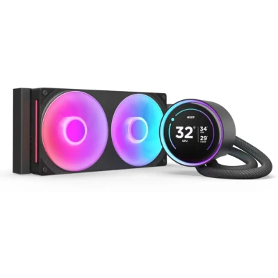 Afbeelding van NZXT Kraken Elite 240 RGB AIO CPU Liquid Cooler 240mm Radiator F240 Core Fan Aanpasbare 2,72 IPS LCD Turbine Pump Intel LGA 1700, 1200/115X, 1851 AMD AM5, AM4 Zwart