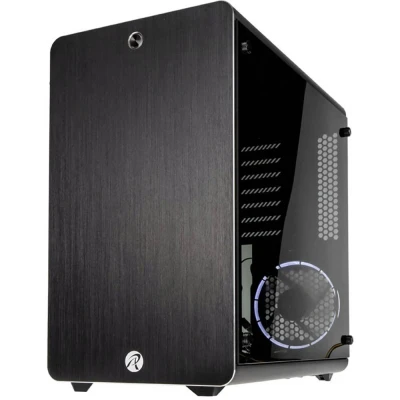 Afbeelding van Raijintek THETIS Midi tower PC behuizing Zwart 1 voorgeïnstalleerde LED ventilator, Zijvenster, Stoffilter