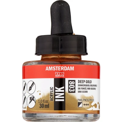 Afbeelding van Amsterdam Acrylic Inkt Fles 30 ml Donkergoud 803