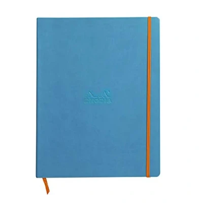 Afbeelding van Rhodia Rhodiarama Notitieboek (met zacht deksel in A4+, 220 x 297 mm, 80 vellen, microgeperforeerd, gelinieerd, met elastiek, bladwijzers, elastische binnenzak) 1 stuk, turquoise