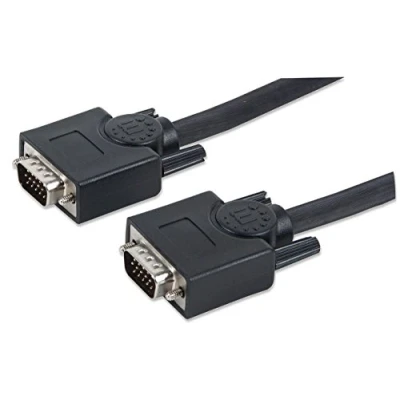 Afbeelding van Manhattan 337342 VGA kabel Aansluitkabel stekker 15 polig, polig 30.00 m Zwart Schroefbaar