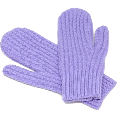 Afbeelding van Lila gekleurde wanten dames one size paarse handschoenen basic met boordsteek STUDIO Ivana