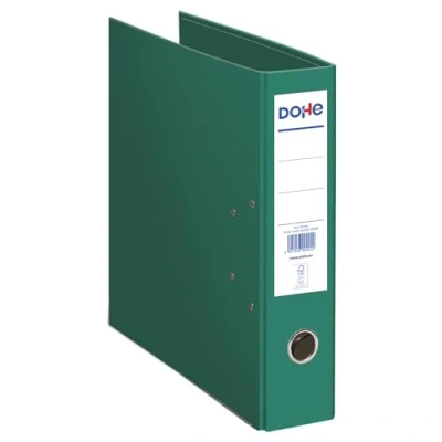 Afbeelding van DOHE 2 rings ordner, milieuvriendelijk, capaciteit 520 vel, bladformaat 29 x 35 cm, rug 7 met kaartsleuven, gemakkelijk te openen, kantoorbenodigdheden, groen, karton