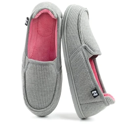 Afbeelding van RockDove Tweekleurige instappers met capuchon voor dames uitneembare binnenzool, Grijs en Roze, 38 EU