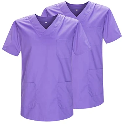 Afbeelding van MISEMIYA Verpakking met 2 stuks, uniseks, gezondheidsuniformen, medisch uniform, Ref.817 x 2, Paars 21, XXL