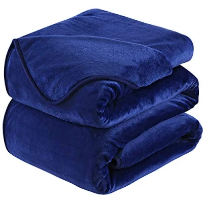 Afbeelding van Plaid Dikke Fleece Deken 230x270 cm Marineblauw Zacht en Warm Dubbele Beddeken Flanellen Sofa Throw Dubbelzijdig Omkeerbaar