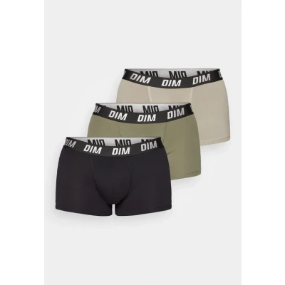 Afbeelding van DIM Boxer 3 PACK Boxershort, Heren, Maat: 6, Noir/vert olive/taupe