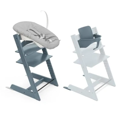Afbeelding van Stokke Tripp Trapp Chair (Fjord Blue) with Baby Set and Newborn (Grey)