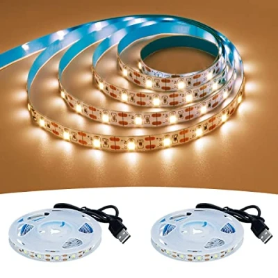 Afbeelding van GOMING 5V USB LED Strip Warm Wit 3000K voeding 4M(2X2M) 240LED Flexibel IP20 Niet Waterdicht SMD2835 Tape Zelfklevend voor DIY Home Decor