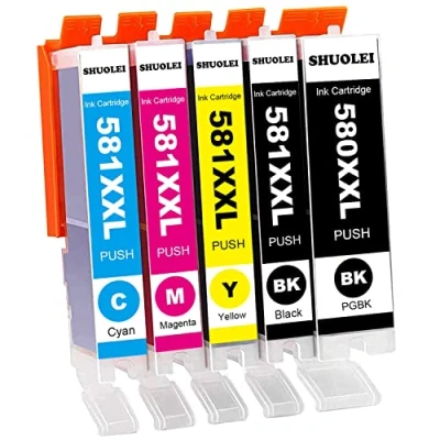 Afbeelding van SHUOLEI 580XXL 581XXL inktcartridges compatibel met Canon PGI 580 CLI 581 XXL inktpatronen Multipack voor PIXMA TS6350 TS705 TS8350 TS8352 TS9550 TS6351 TS8351 TR8550 TR7550 TS9150 TS9551C TS8250