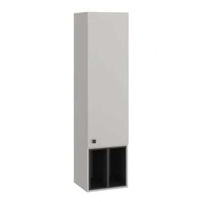 Afbeelding van Vicco Badkamerkast &quot;Gerta&quot;, Grijs/Zwart, 37.5 x 150 cm met deur en open vakken
