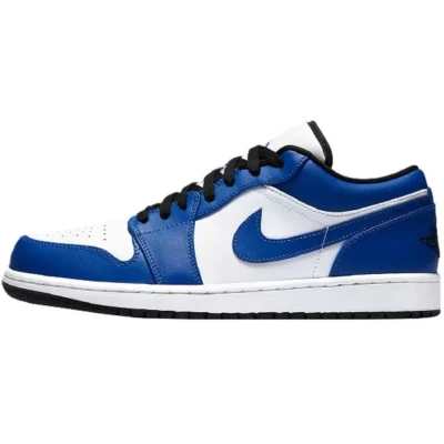 Afbeelding van Jordan AIR 1 LOW Sneakers laag, Heren, Maat: 47, White/hyper royal/black Leer en textiel