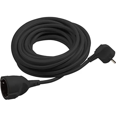 Afbeelding van Meister veiligheidscontact verlenging 5 m kabel zwart kunststof leiding IP20 binnenruimte/verlengkabel met kinderbeveiliging/Schuko verlenging/7432520