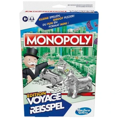 Afbeelding van Monopoly reisspel, eenvoudig mee te nemen, spel voor 2 4 spelers, reisspel kinderen Frans Nederlandse versie