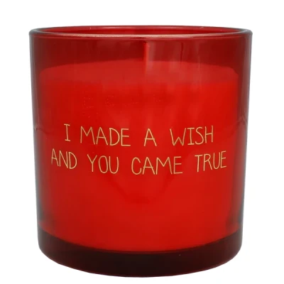 Afbeelding van My Flame Sojakaars Glas I made a wish and you came true Geur: Unconditional