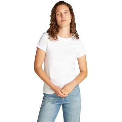 Afbeelding van Calvin Klein Jeans LOGO Tshirt basic, Dames, Maat: XS, Brilliant white
