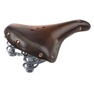 Afbeelding van Monte Grappa Zadel m/veer Old Frontiers leer D bruin