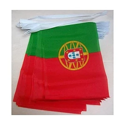 Afbeelding van Portugal 4 meter BUNTING Vlag 20 vlaggen 6&#039;&#039; x 4&#039;&#039; Portugese STRING 10 15 cm AZ FLAG