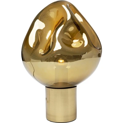 Afbeelding van Kare tafellamp Dough met glazen kap, goud