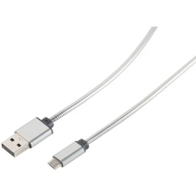 Afbeelding van Shiverpeaks USB Oplaad Sycn kabel A ST naar Micro STsilver 1,0m (1 m, 2.0),