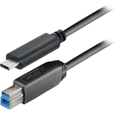 Afbeelding van USB C naar B kabel USB3.0 tot 2A / zwart 1 meter
