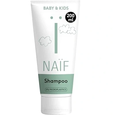 Afbeelding van Naïf, Voedende Shampoo voor Baby &amp; Kids, Reinigt het haar en de gevoelige hoofdhuid, prikt niet in ogen, met natuurlijke ingredi﻿ënten, zoals kokosolie katoenzaadolie, 100% Vegan, 200ml