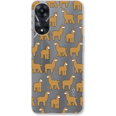 Afbeelding van Case Company® hoesje geschikt voor Oppo A78 5G Alpacas Soft Cover Telefoonhoesje Bescherming aan alle Kanten en Schermrand