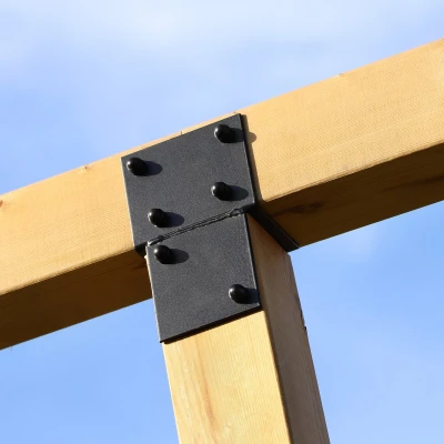 Afbeelding van Pergola Verlenging Zwart Gecoat voor 20 x cm palen open model Per Stuk
